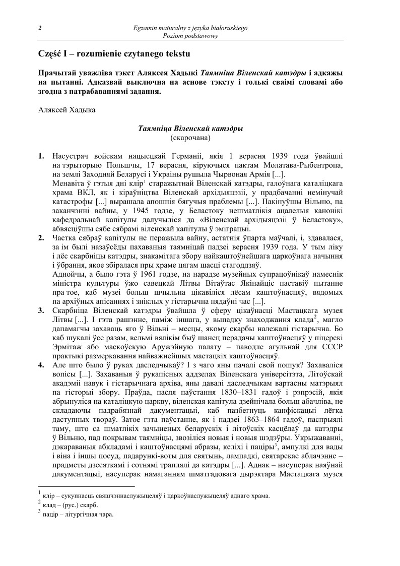 Pytania - jezyk bialoruski, p. podstawowy, matura 2011-strona-02