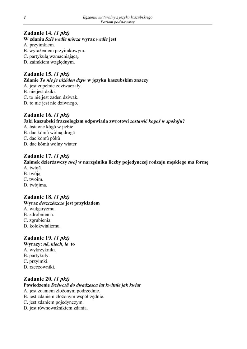 Pytania- jezyk kaszubski, p. podstawowy, matura 2011-strona-04