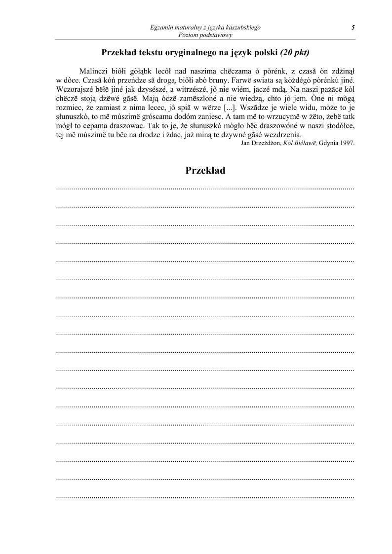 Pytania- jezyk kaszubski, p. podstawowy, matura 2011-strona-05