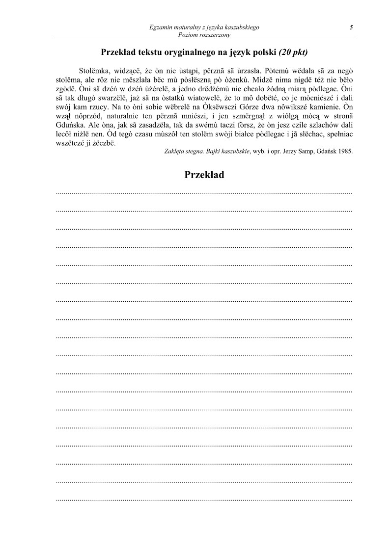 Pytania - jezyk kaszubski, p. rozszerzony, matura 2011-strona-05