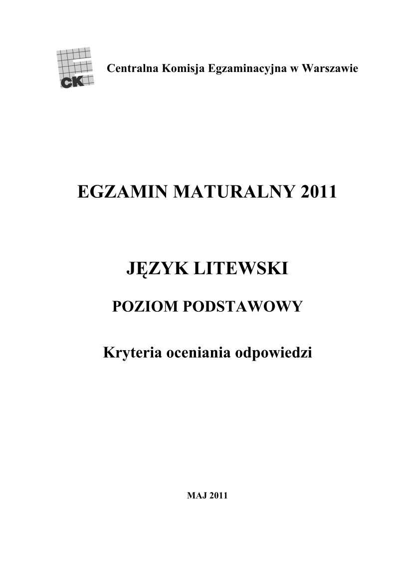 Odpowiedzi - jezyk litewski, p. podstawowy, matura 2011-strona-01