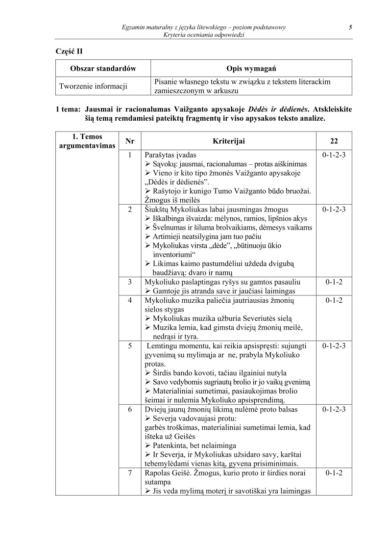 Odpowiedzi - jezyk litewski, p. podstawowy, matura 2011-strona-05
