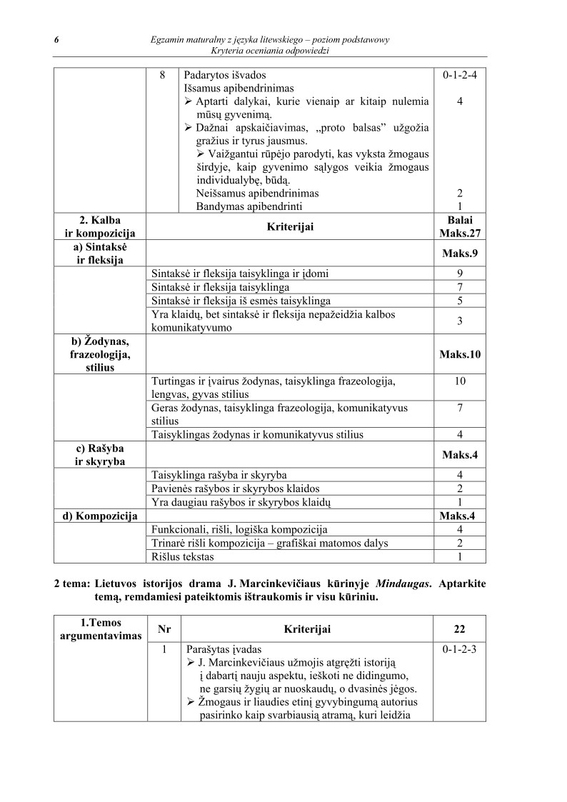 Odpowiedzi - jezyk litewski, p. podstawowy, matura 2011-strona-06