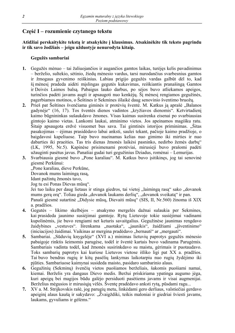 Pytania - jezyk litewski, p. podstawowy, matura 2011-strona-02