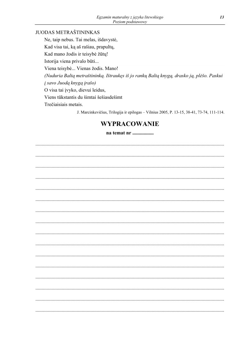 Pytania - jezyk litewski, p. podstawowy, matura 2011-strona-13