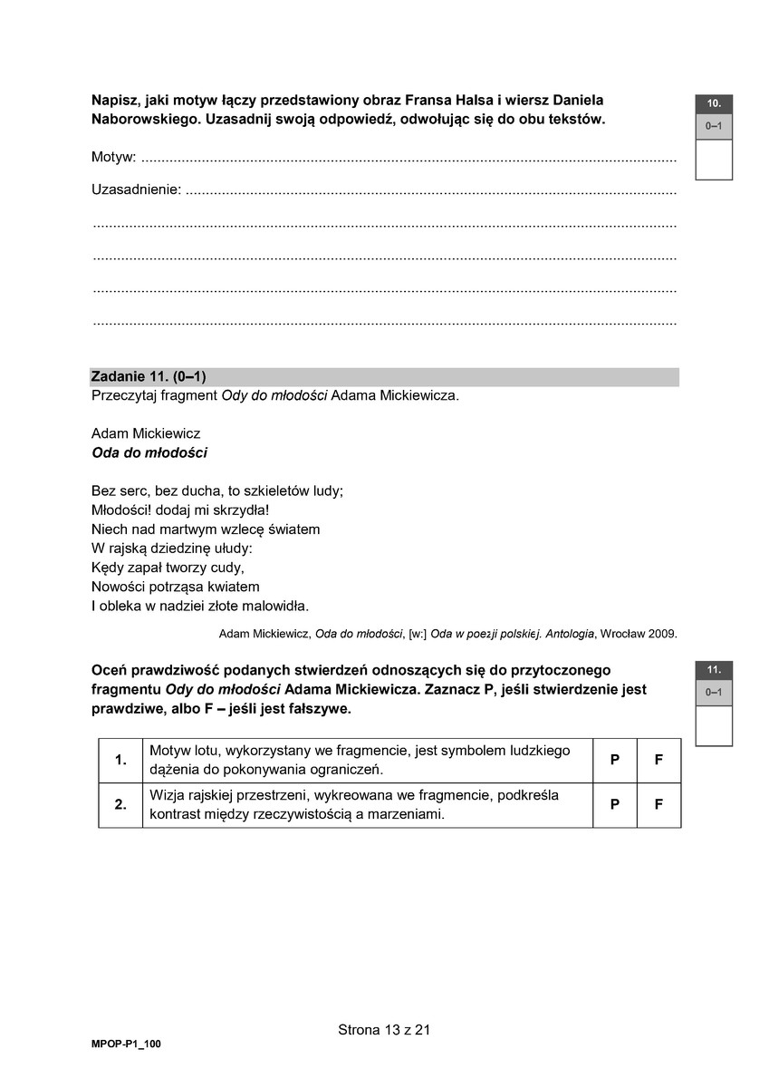 Arkusz 1 – test - język polski podstawowy - matura 2023 - maj - 0013