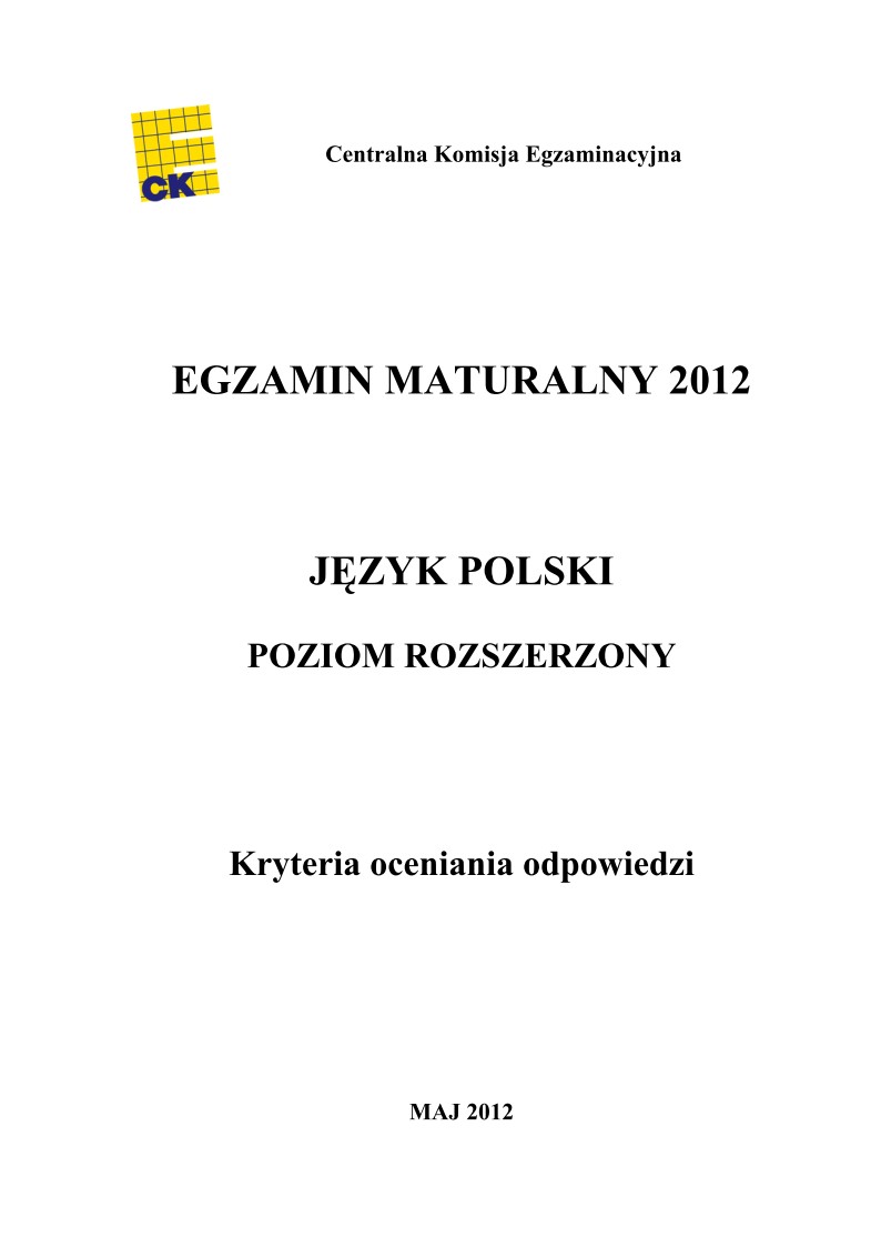 Odpowiedzi - jezyk polski, p. rozszerzony, matura 2012-strona-01