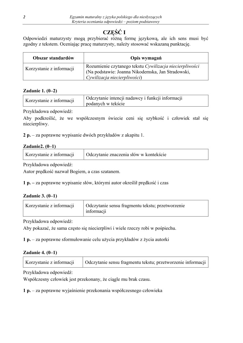 Odpowiedzi - jezyk polski dla osob nie slyszacych, matura 2012-strona-02