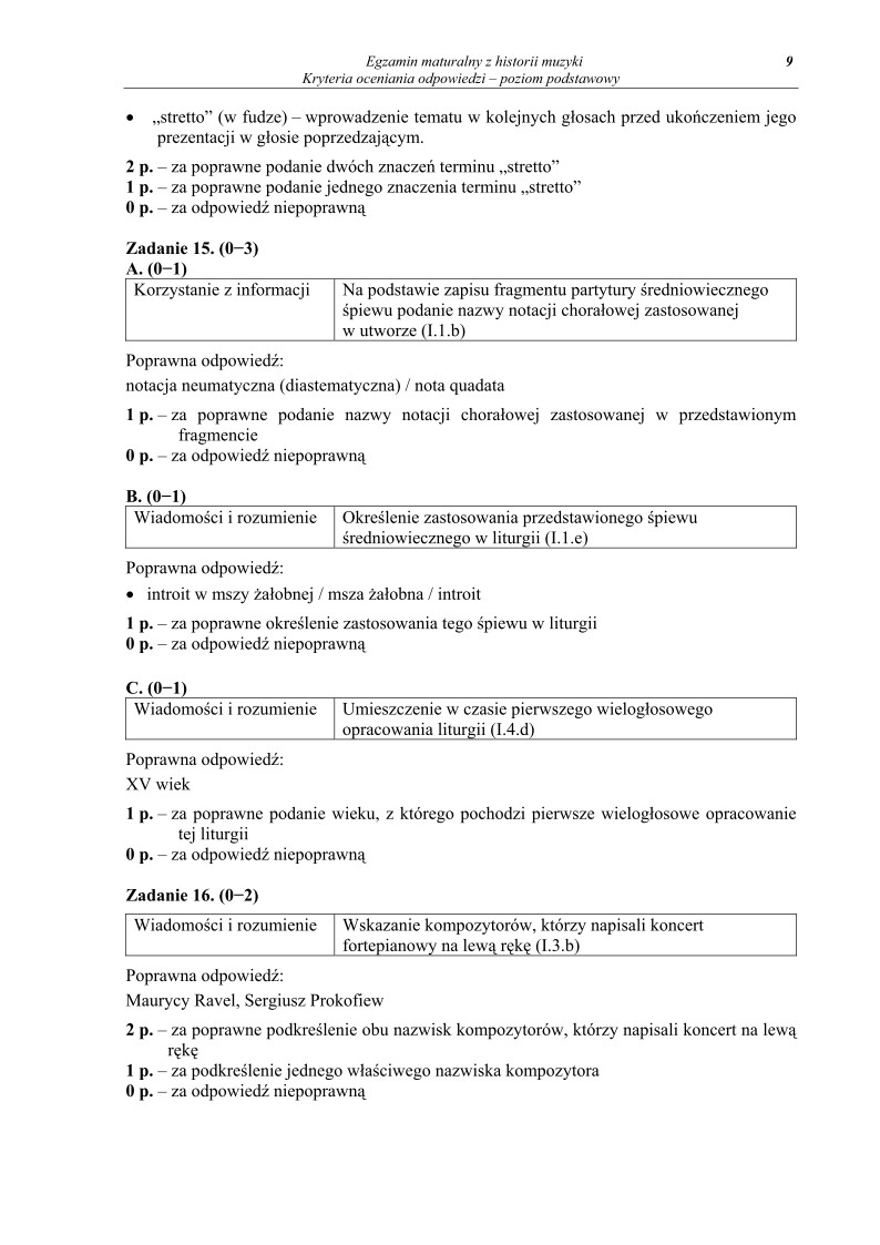 Odpowiedzi - historia muzyki, p. podstawowy, matura 2012-strona-09