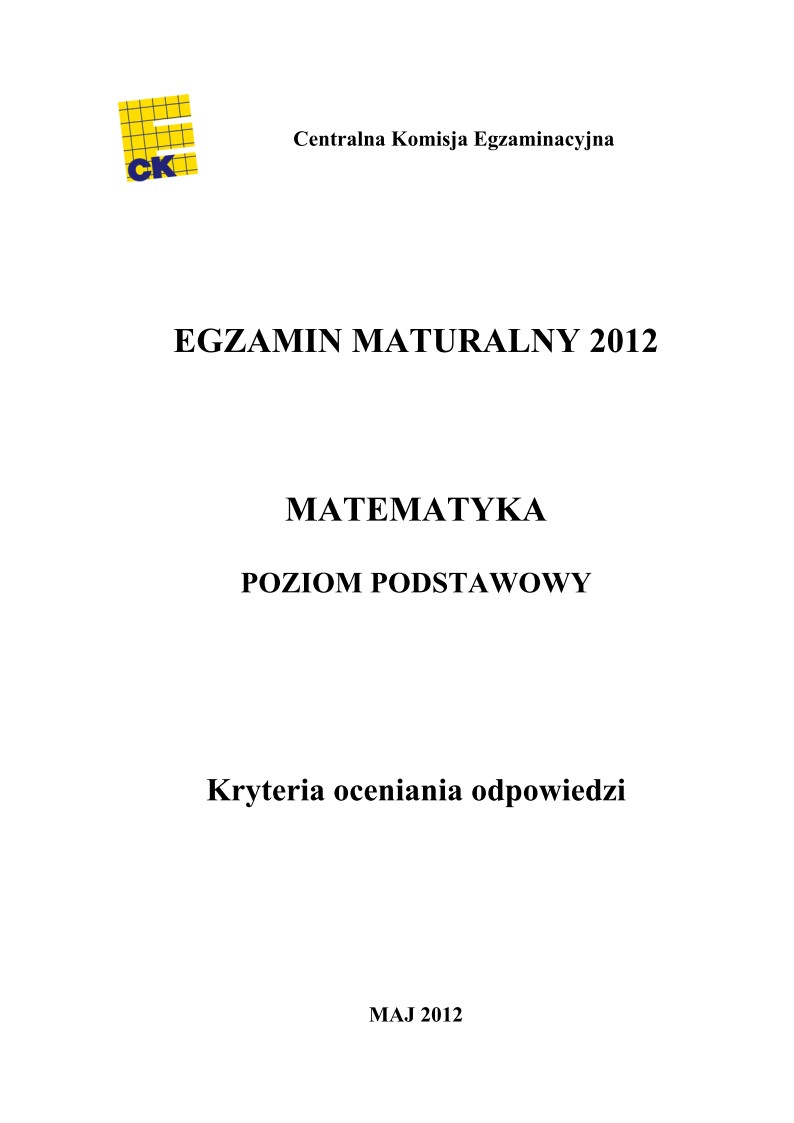 Odpowiedzi - matematyka, p. podstawowy, matura 2012-strona-01