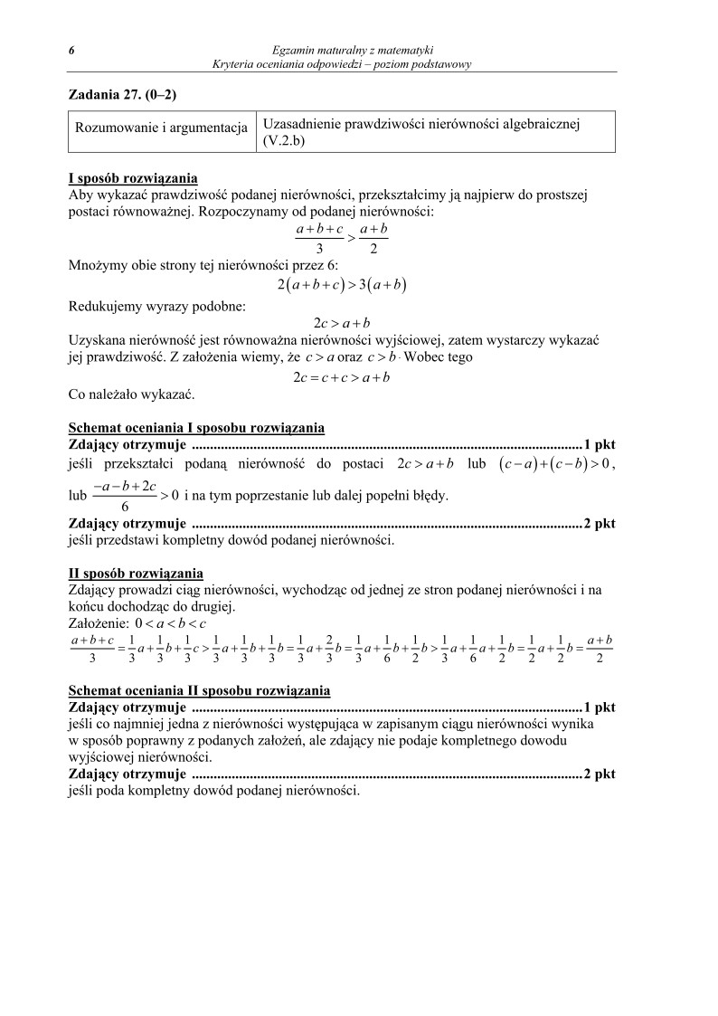 Odpowiedzi - matematyka, p. podstawowy, matura 2012-strona-06