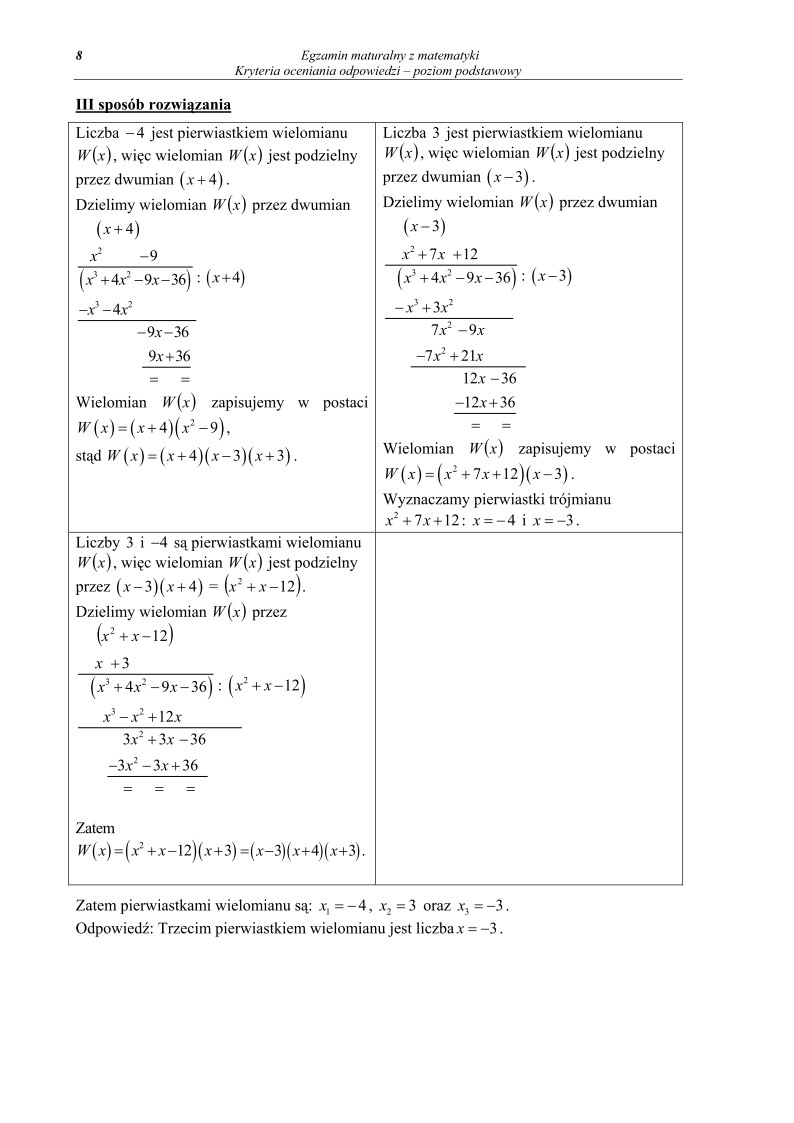 Odpowiedzi - matematyka, p. podstawowy, matura 2012-strona-08