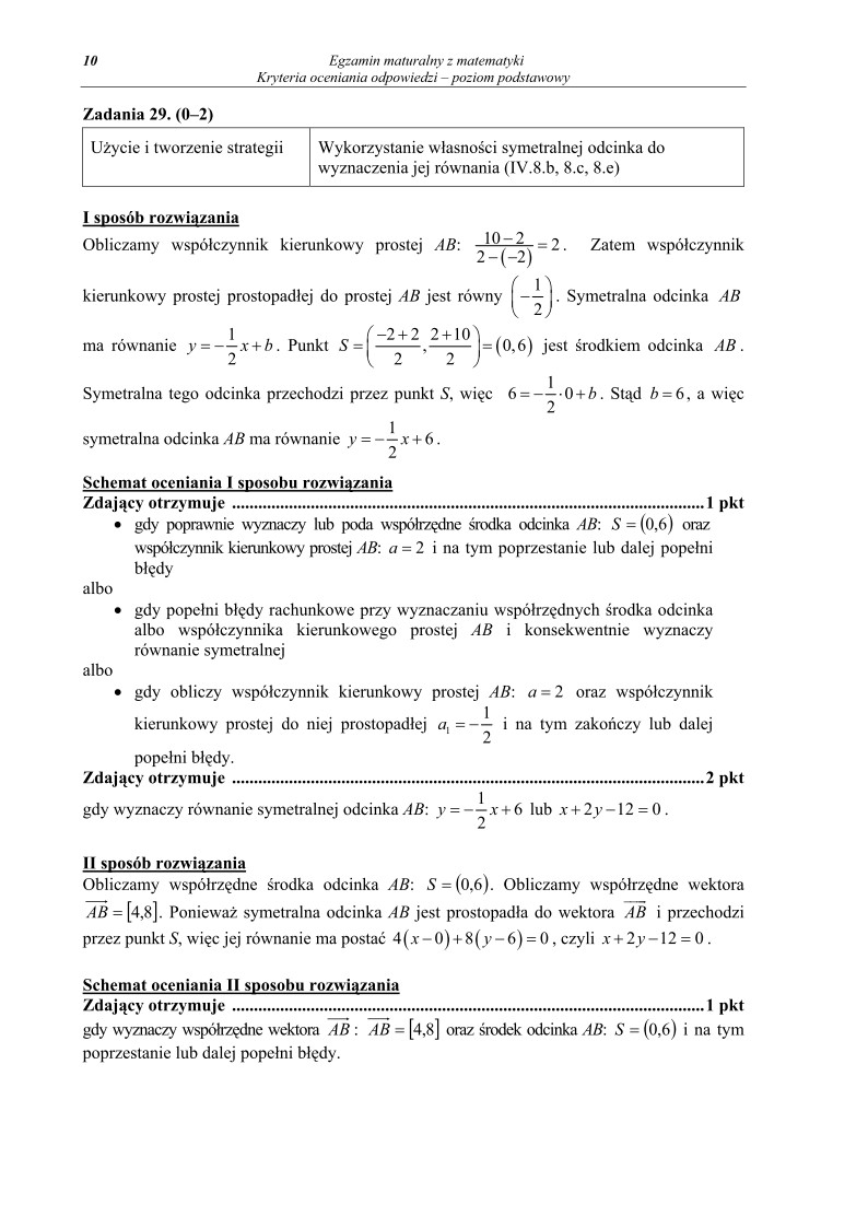 Odpowiedzi - matematyka, p. podstawowy, matura 2012-strona-10
