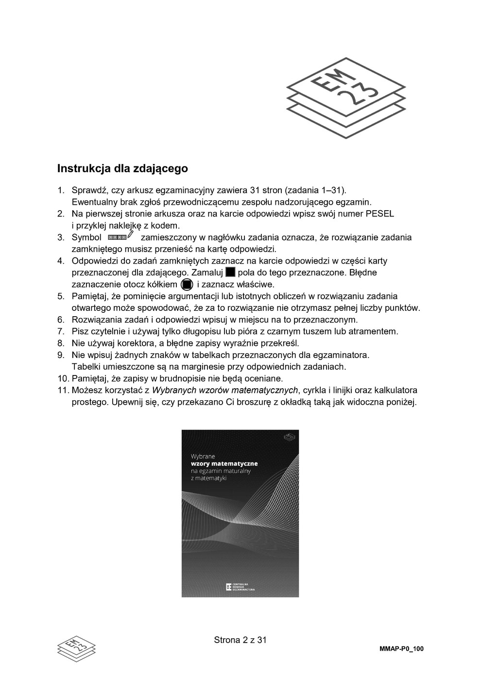 arkusz - matematyka podstawowy - matura 2023 - maj - 0002