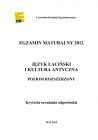 miniatura Odpowiedzi - jezyk antyczny i kultura antyczna, p. rozszerzony, matura 2012-strona-01