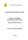 miniatura Odpowiedzi - jezyk antyczny i kultura antyczna, p. podstawowy, matura 2012-strona-01