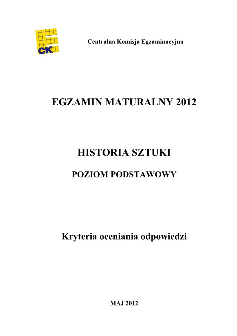 Odpowiedzi - historia sztuki, p. podstawowy, matura 2012-strona-01