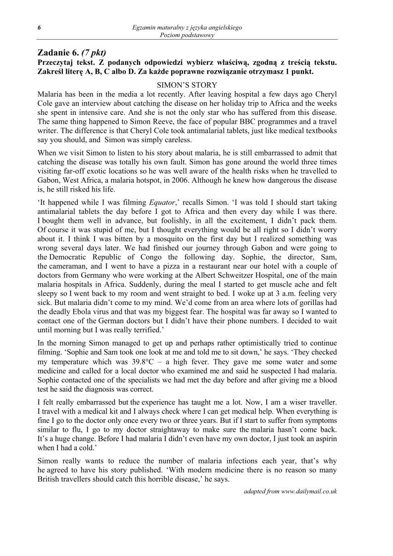 Pytania - angielski,p. podstawowy, matura 2012-strona-06