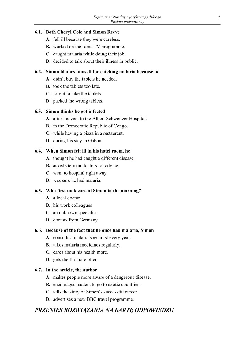 Pytania - angielski,p. podstawowy, matura 2012-strona-07