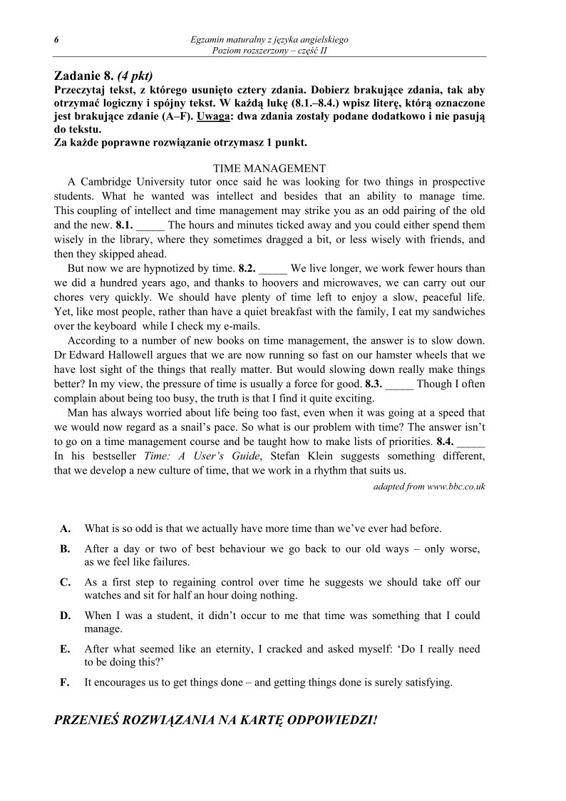 Pytania - angielski, p. rozszerzony, matura 2012-cz2-strona-06