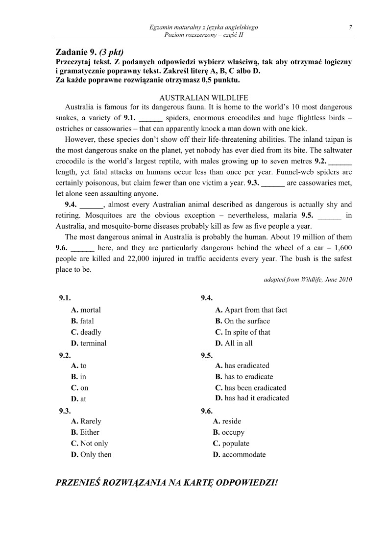 Pytania - angielski, p. rozszerzony, matura 2012-cz2-strona-07