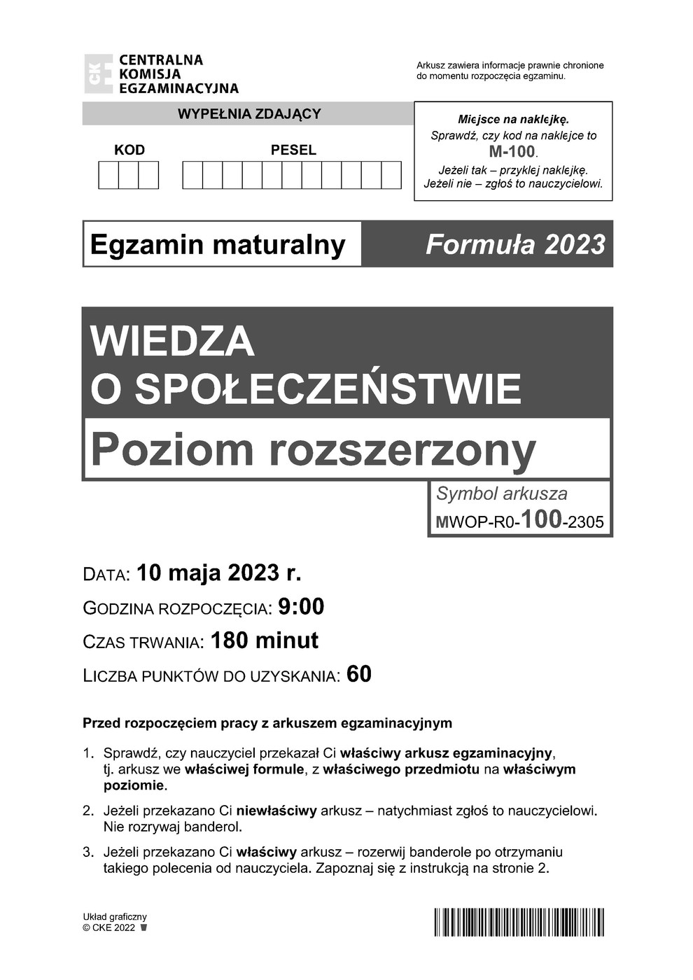 arkusz - WOS - matura 2023 - maj - 0001