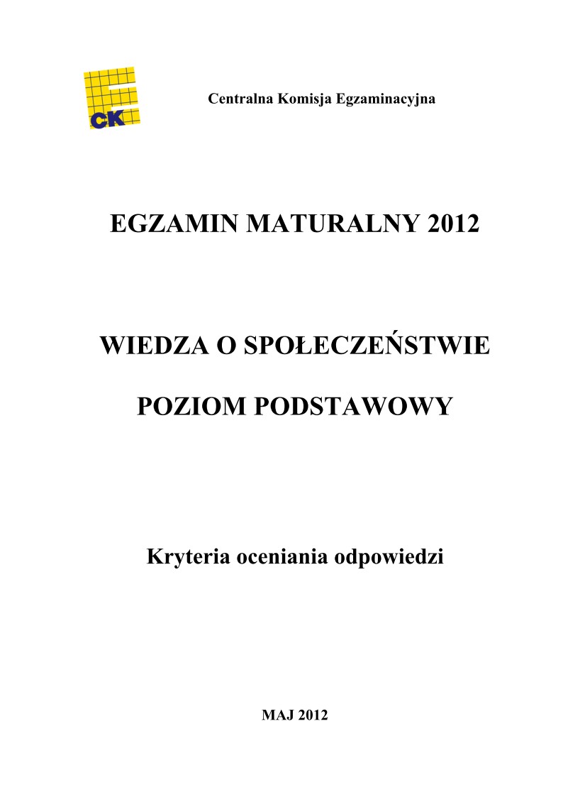 Odpowiedzi - wiedza o spoleczenstwie, p. podstawowy, matura 2012-strona-01