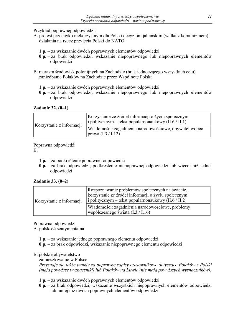 Odpowiedzi - wiedza o spoleczenstwie, p. podstawowy, matura 2012-strona-11