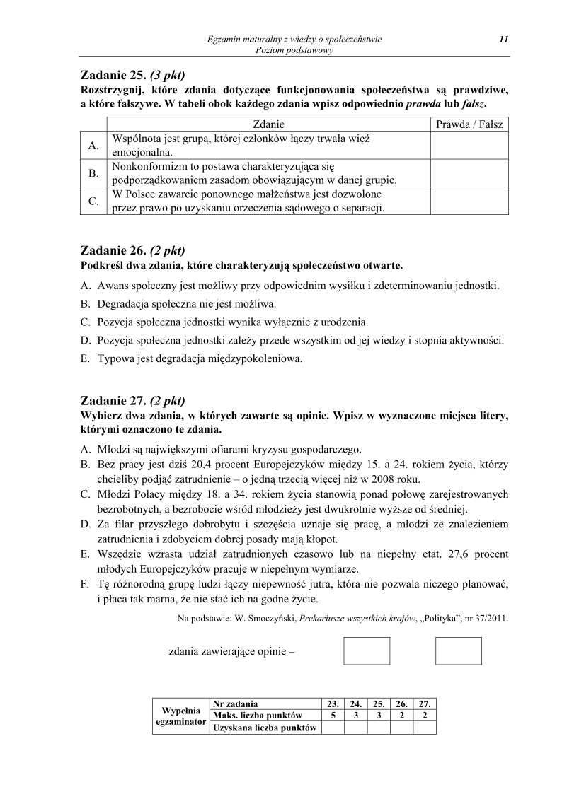 Pytania - wiedza o spoleczenstwie, p. podstawowy, matura 2012-strona-11