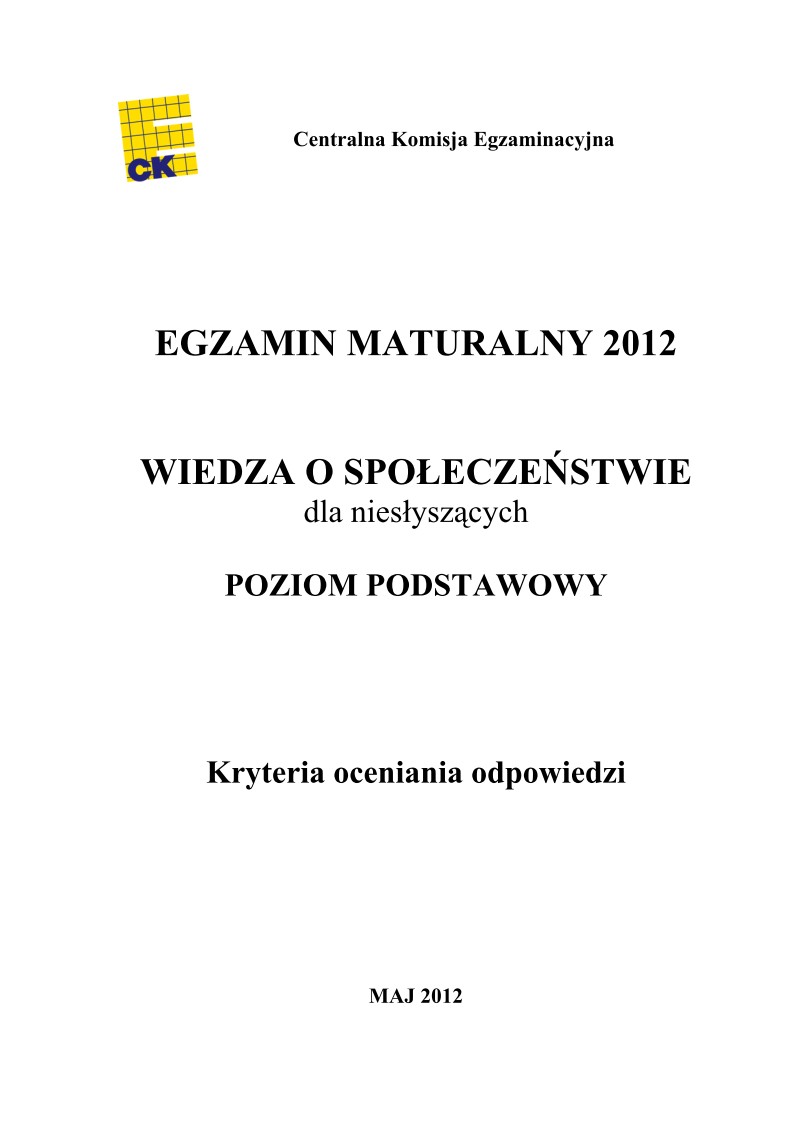 Odpowiedzi - wiedza o spoleczenstwie dla osob nieslyszacych, matura 2012-strona-01