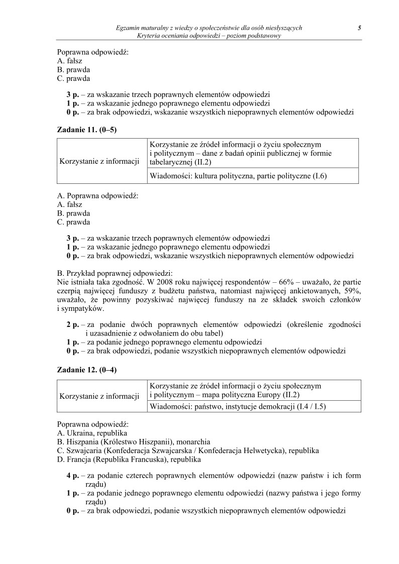 Odpowiedzi - wiedza o spoleczenstwie dla osob nieslyszacych, matura 2012-strona-05