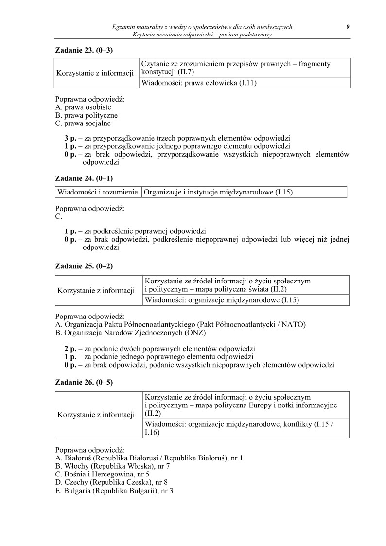 Odpowiedzi - wiedza o spoleczenstwie dla osob nieslyszacych, matura 2012-strona-09