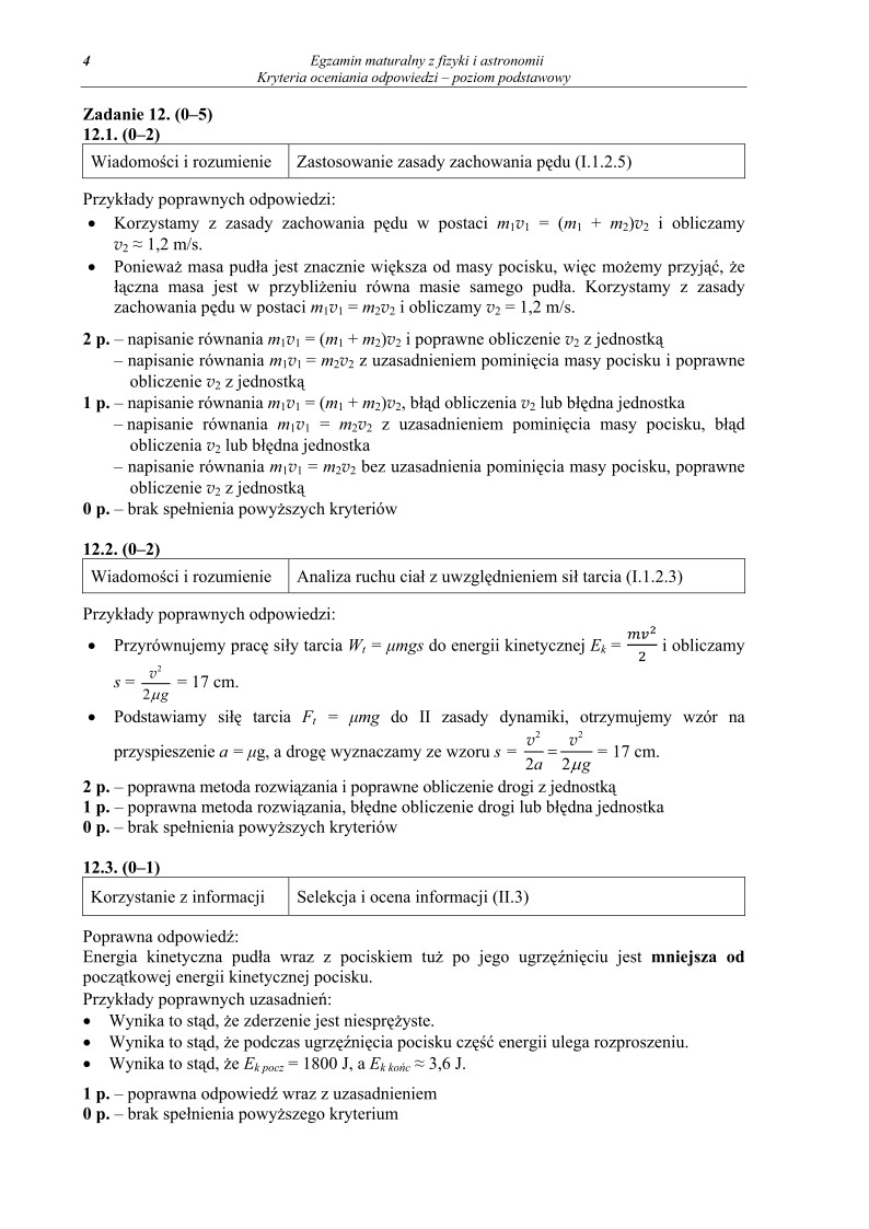Odpowiedzi - fizyka, p. podstawowy, matura 2012-strona-04