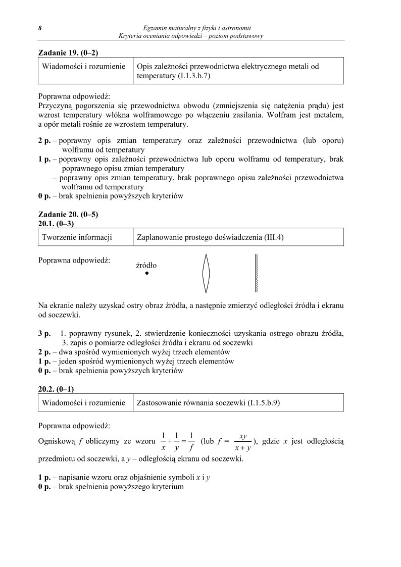 Odpowiedzi - fizyka, p. podstawowy, matura 2012-strona-08