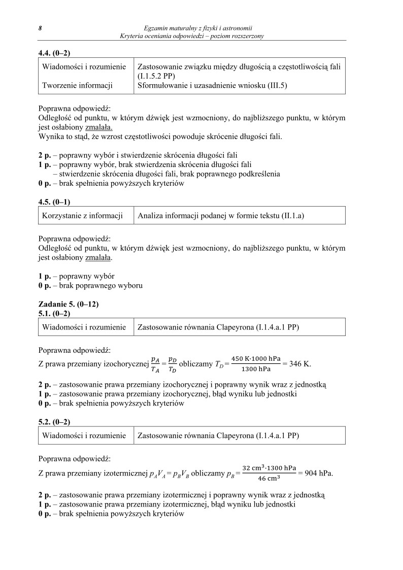 Odpowiedzi - fizyka, p. rozszerzony, matura 2012-strona-08