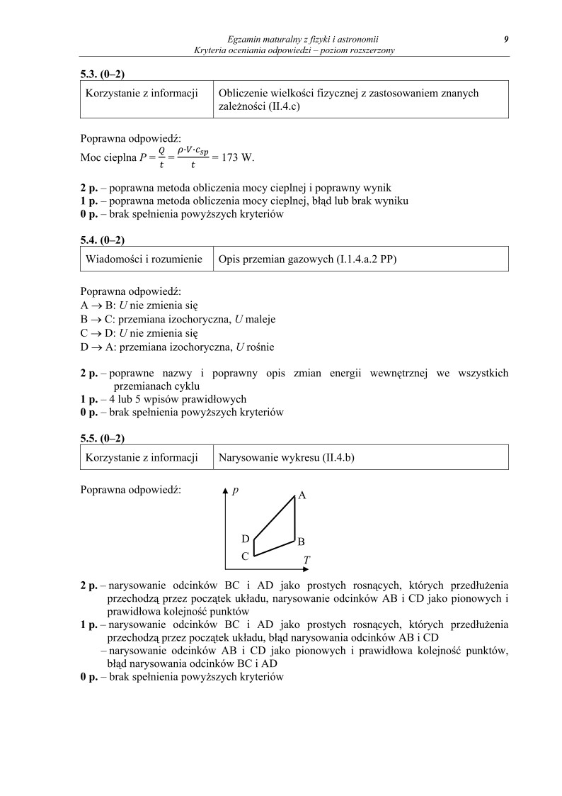 Odpowiedzi - fizyka, p. rozszerzony, matura 2012-strona-09