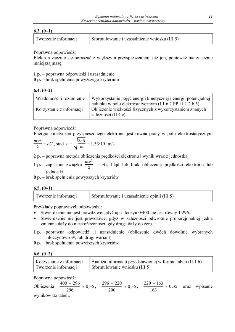 Odpowiedzi - fizyka, p. rozszerzony, matura 2012-strona-11