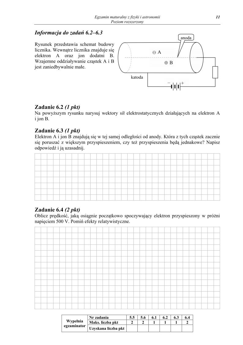 Pytania - fizyka, p. rozszerzony, matura 2012-strona-11