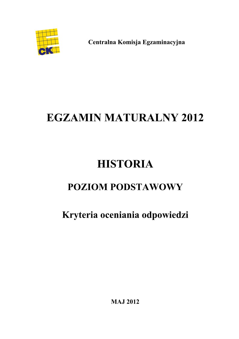 Odpowiedzi - historia, p. podstawowy, matura 2012-strona-01