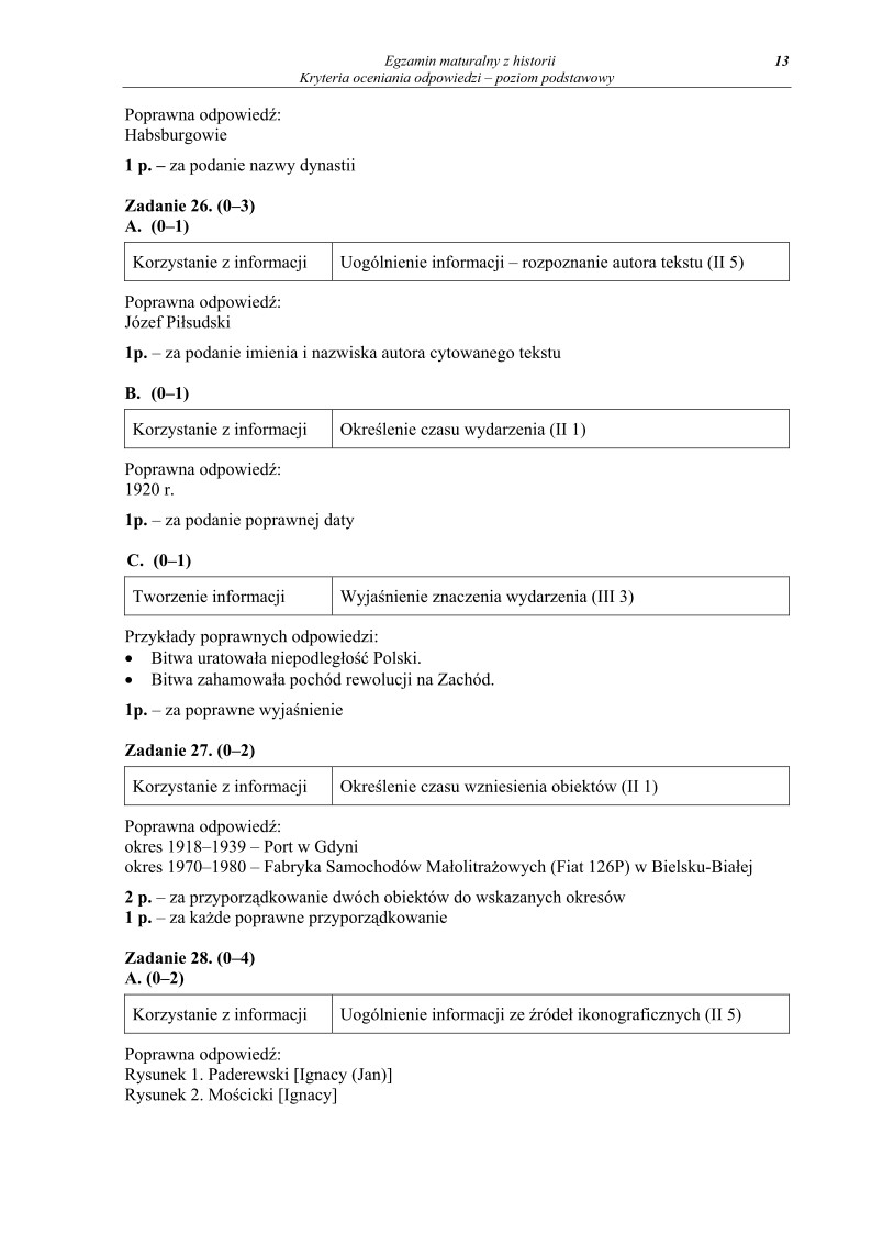 Odpowiedzi - historia, p. podstawowy, matura 2012-strona-13