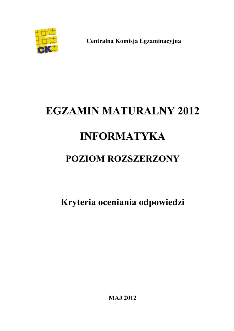 Odpowiedzi - informatyka, p. rozszerzony, matura 2012-strona-01