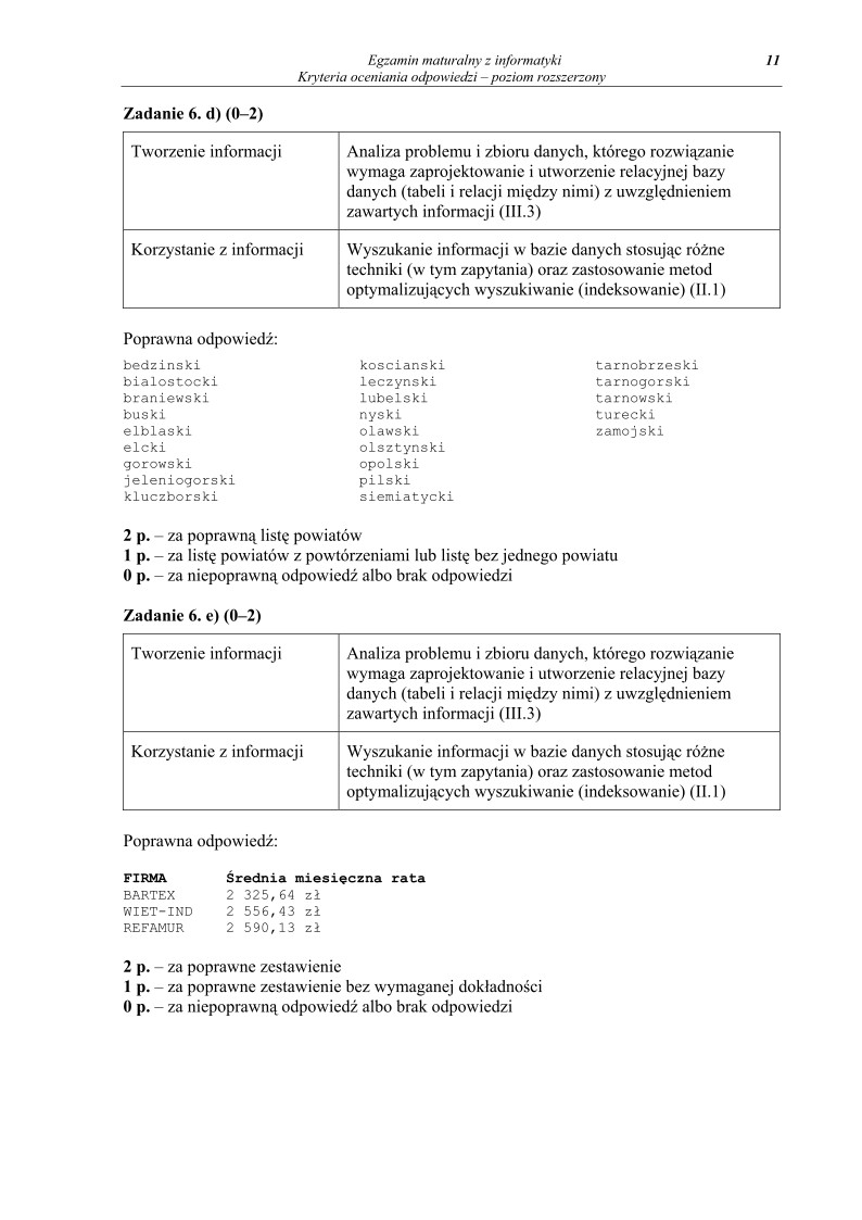 Odpowiedzi - informatyka, p. rozszerzony, matura 2012-strona-11