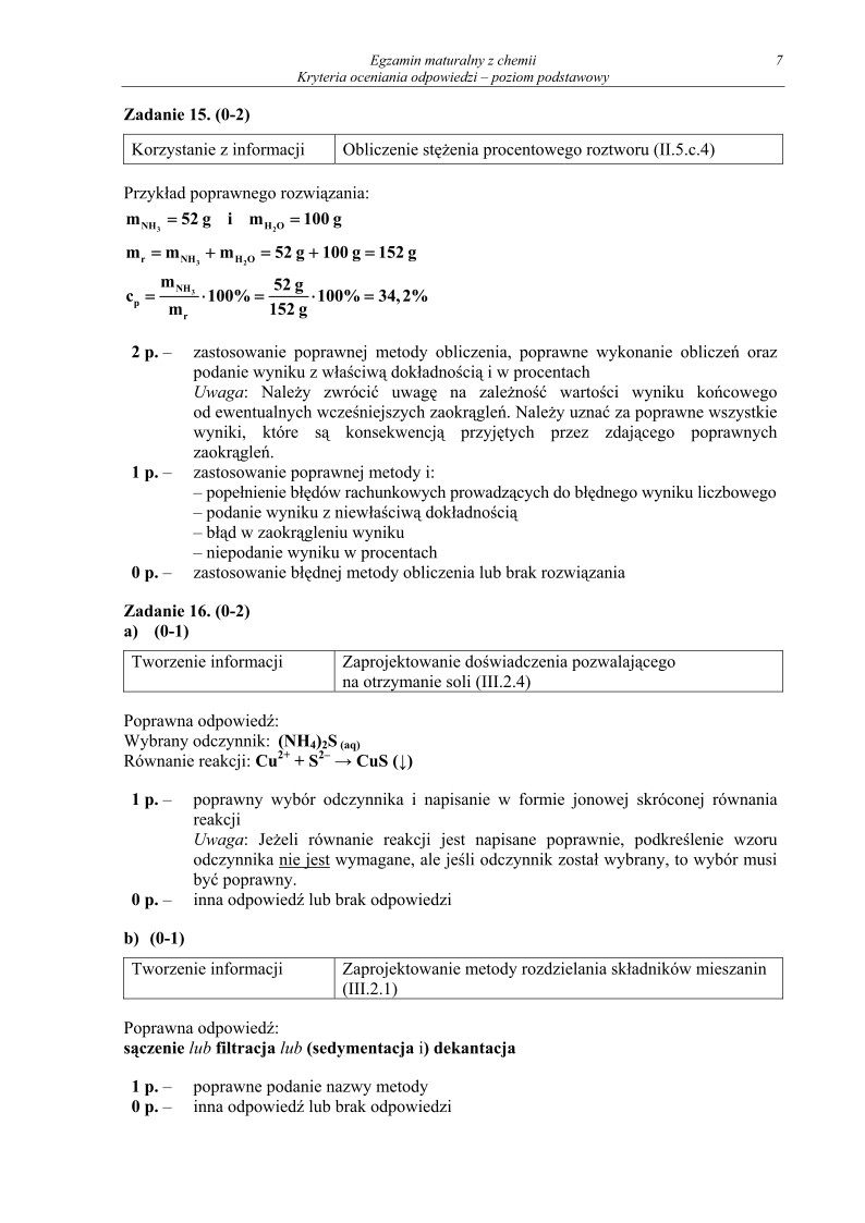 Odpowiedzi - chemia, p. podstawowy, matura 2012-strona-07