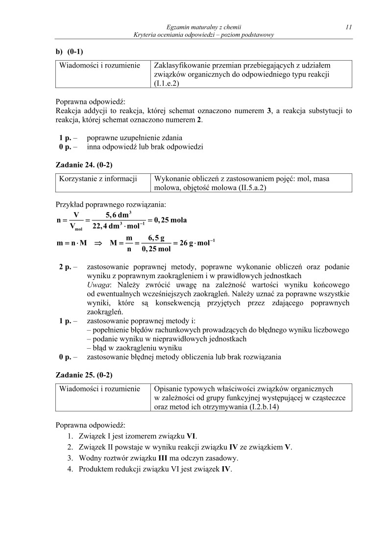 Odpowiedzi - chemia, p. podstawowy, matura 2012-strona-11
