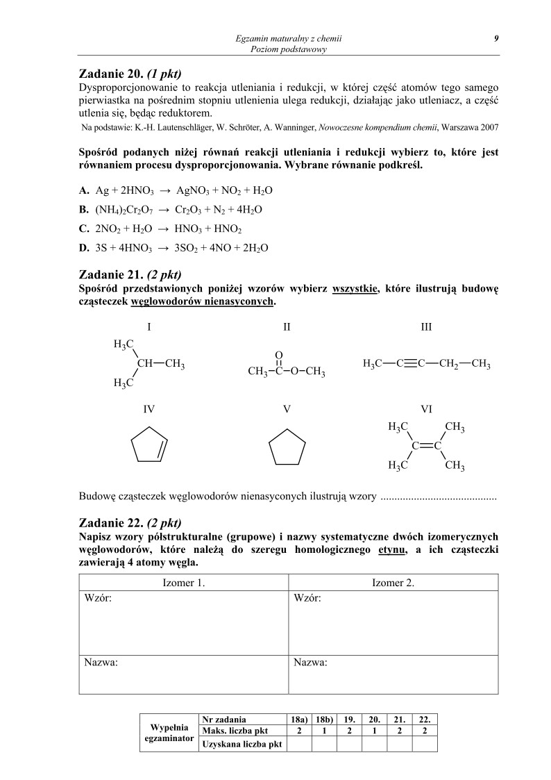 Pytania - chemia, p. podstawowy, matura 2012-strona-09