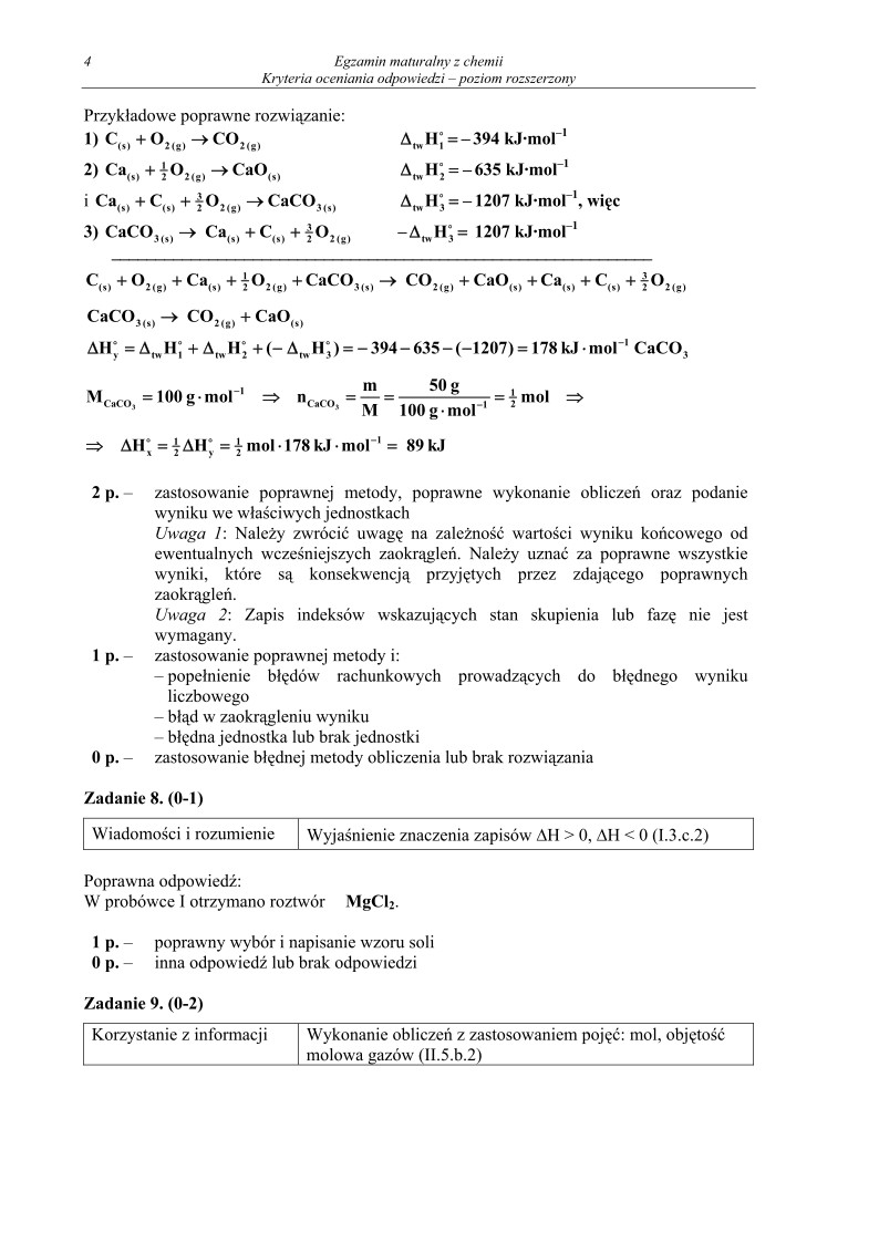 Odpowiedzi - chemia, p. rozszerzony, matura 2012-strona-04