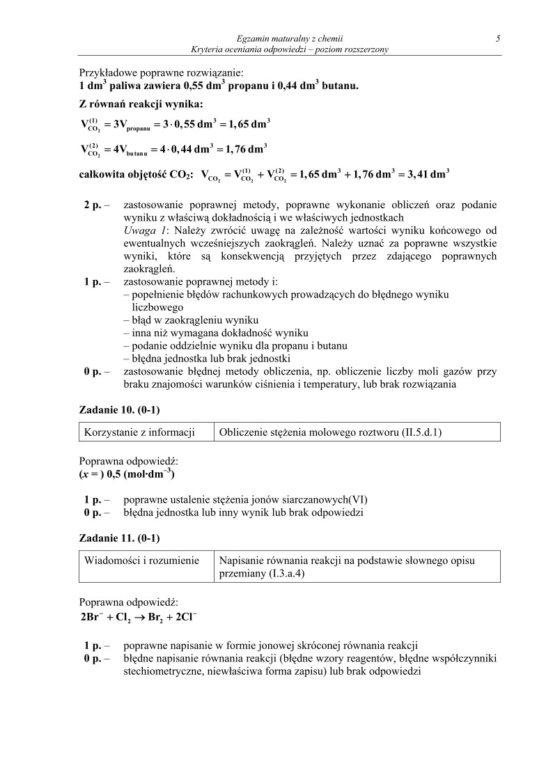 Odpowiedzi - chemia, p. rozszerzony, matura 2012-strona-05