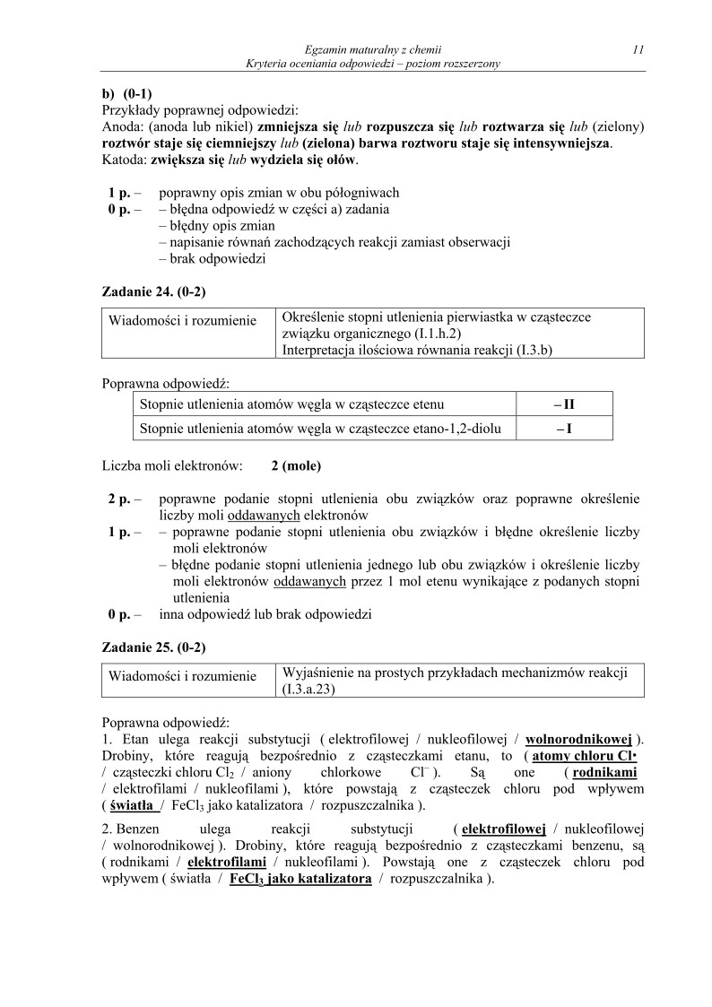 Odpowiedzi - chemia, p. rozszerzony, matura 2012-strona-11