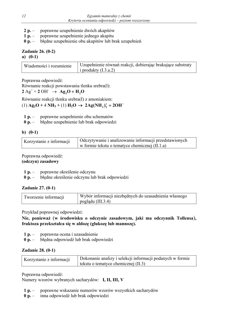 Odpowiedzi - chemia, p. rozszerzony, matura 2012-strona-12