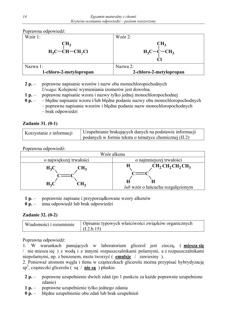 Odpowiedzi - chemia, p. rozszerzony, matura 2012-strona-14